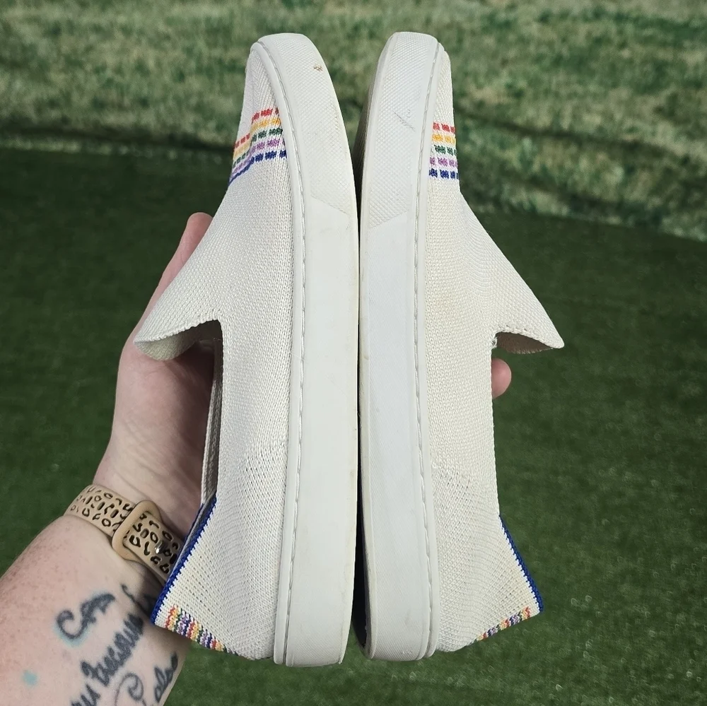 ROTHY'S | KIDS STRETCH KNIT CANVAS RAINBOW SLIP-ON SHOES